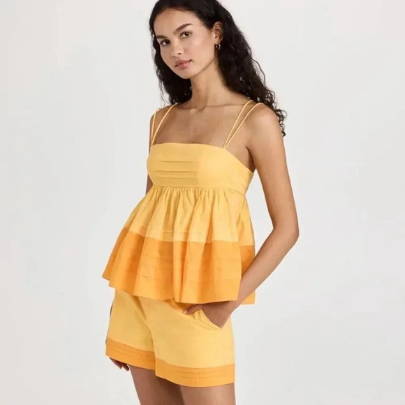 NEW Staud Theo Cotton Peplum Babydoll Top size 4 - Picture 12 of 14